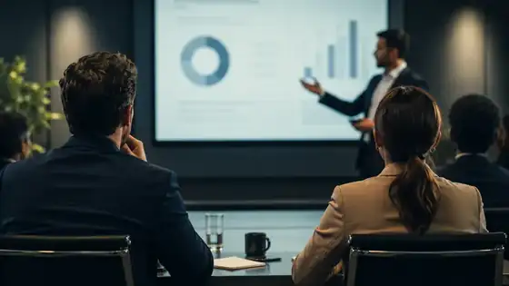 Profissionais brasileiros em apresentação corporativa em inglês
